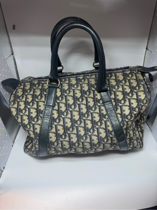 Dior Handbags - Christian Dior Oblique Boston Bag Blue Trotter Monogram Authentic Vintage Dior